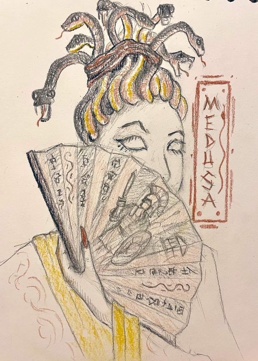 WeeksBenjamin's tweet photo. #Classicstober in pseudo Chinese style continues with Medusa, looking surprisingly trim all things considered. #ClassicsTober23 https://t.co/Iy53wsXVRS