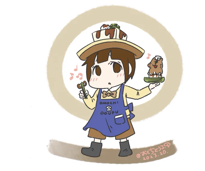 10月2日は #豆腐の日 という事で 出遅れてしまいましたが、 かわいいかわいいとうふ屋さん おとうふ一丁あがりです(*'-`)ノノ 今月もどうぞ宜しくお願いします! #イラスト