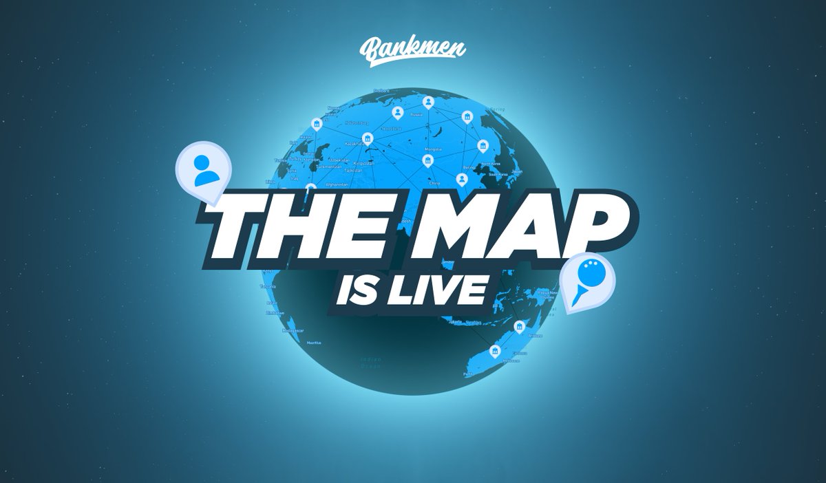 BankmenFinance's tweet photo. The Bankmen Map and our Discord are now LIVE! 🌎👾

Visit https://t.co/qRGSQFVL8E and take a peek into what we have been building. Everyone can sign up to the Map and start earning $CASH, which will be very important for earning Banklist

Let’s talk about our vision for the map:

The Bankmen map is a free-to-use product offered by Bankmen Finance for the greater community. Our primary objective with this product is to foster a sense of unity within the Solana ecosystem by creating a central hub where Web3 connections can transition into real-life connections. Within the Solana community, major global events occur infrequently, limiting the opportunities for individuals to come together in person.

At Bankmen Finance, we understand that there is a massive advantage to being able to shake someone’s hand in person and network face to face, as opposed to relying solely on digital interactions through platforms like Discord and Twitter. We aim to use the Bankmen Map as a platform for curating in-person events, whether they be large-scale gatherings or smaller meetups, to fill the gaps between major Solana events and provide more opportunities to make REAL connections with like-minded individuals.

We believe we are all in this together. It's time to move beyond the tribalistic tendencies associated with specific projects and instead unite Web3 to foster connections, promote collaboration, and drive collective progress throughout our ecosystem.