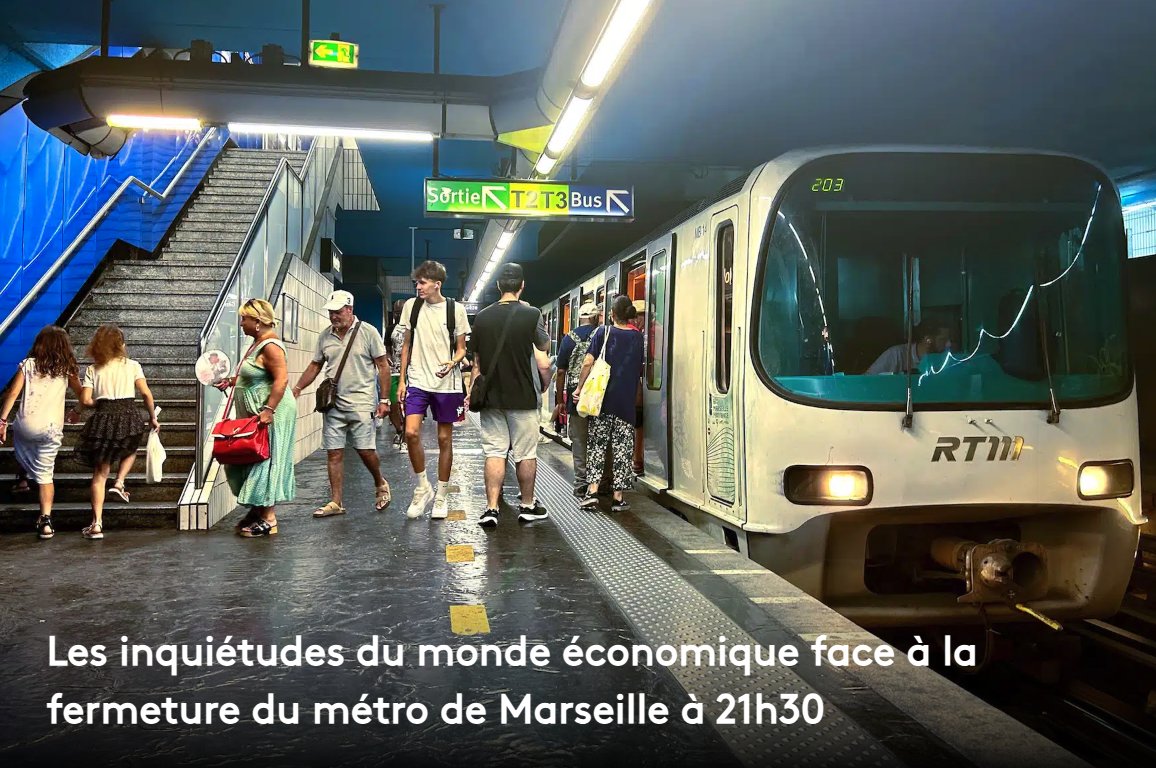 MadeMarseille's tweet photo. 🚇 Face à la fermeture anticipée du métro à 21h30 durant deux ans, les commerçants marseillais s'inquiètent. Deux pétitions et une lettre ouverte ont déjà été adressées à la RTM.

Nos infos ⤵
https://t.co/yR2U7PKMxN https://t.co/ZxDYHGM1Qg