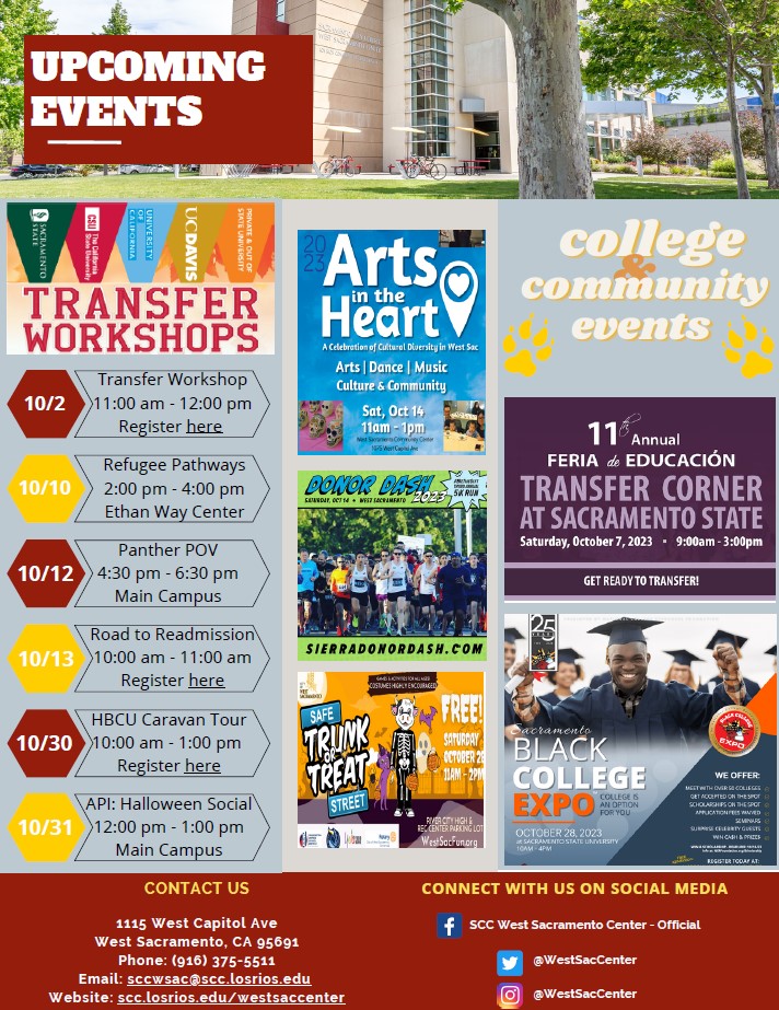 WestSacCenter's tweet photo. Happy October Panthers! Read our newsletter to find out what's new at the SCC - West Sac Center and what events will be held this month! https://t.co/sqaL46z2S2