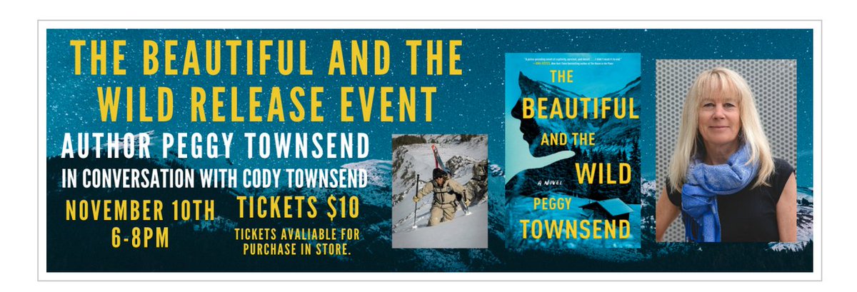 Peggy Townsend (@peggytownsend) on Twitter photo Hey Tahoe friends, <a href="/codytownsend/">Cody Townsend</a> and I will in conversation at Word After Word Books in Truckee from 6-8 pm on Nov. 10 for the launch of my suspense novel The Beautiful and the Wild. Get your tickets now and see two Townsends for the price of one. Hey Tahoe friends, <a href="/codytownsend/">Cody Townsend</a> and I will in conversation at Word After Word Books in Truckee from 6-8 pm on Nov. 10 for the launch of my suspense novel The Beautiful and the Wild. Get your tickets now and see two Townsends for the price of one.