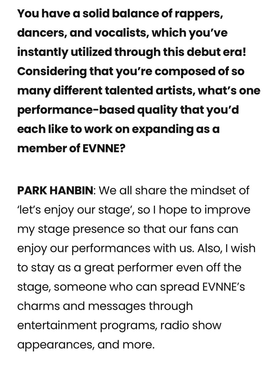 PHBGLOBAL's tweet photo. [📄] Vanity Teen EVNNE: K-pop’s New, Brightly Burning Stars

🦊 "I wish to stay as a great performer even off the stage, someone who can spread EVNNE’s charms and messages..."

Source : https://t.co/UWIKPLEBXT

#PARKHANBIN #박한빈
#EVNNE #이븐 https://t.co/NoAEAVWPig