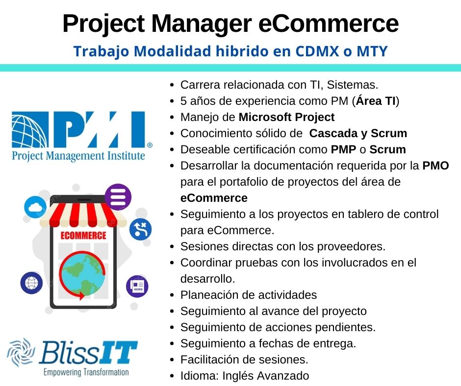 BlissIT1's tweet photo. PM E-Commerce en Bliss IT https://t.co/x7c9hefSK4 #Hireline via @hireline https://t.co/OXL5mi2kio