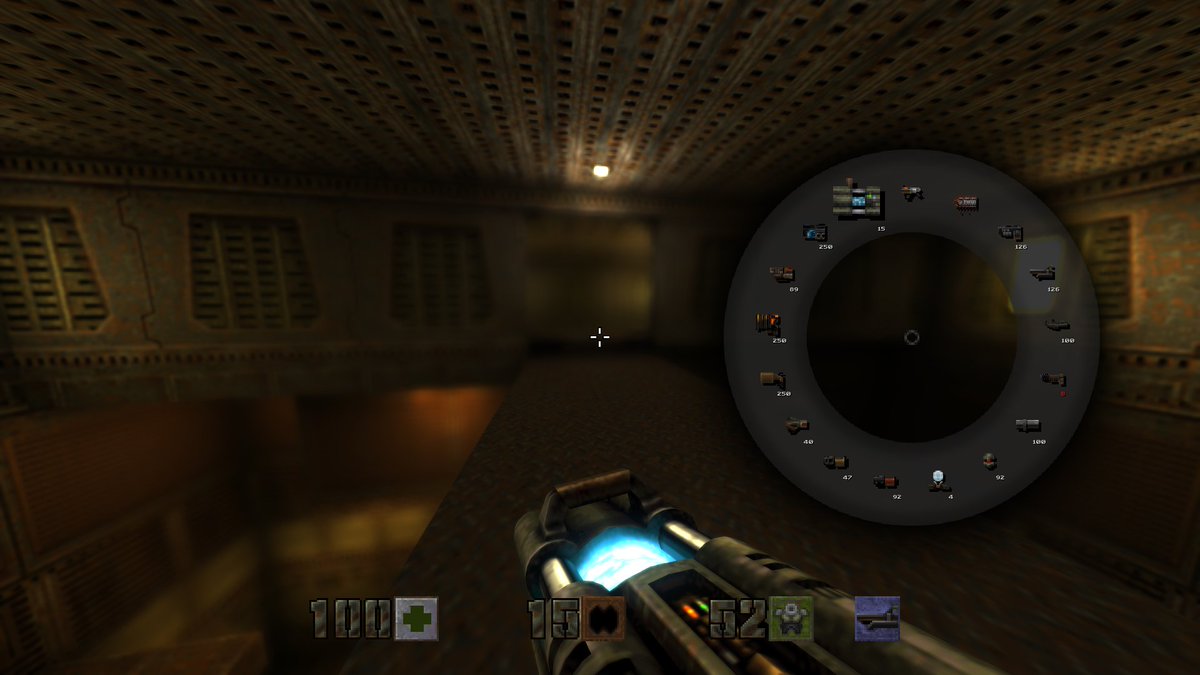 Hexelf's tweet image. There are too many fucking guns in this Quake 2 campaign! xD