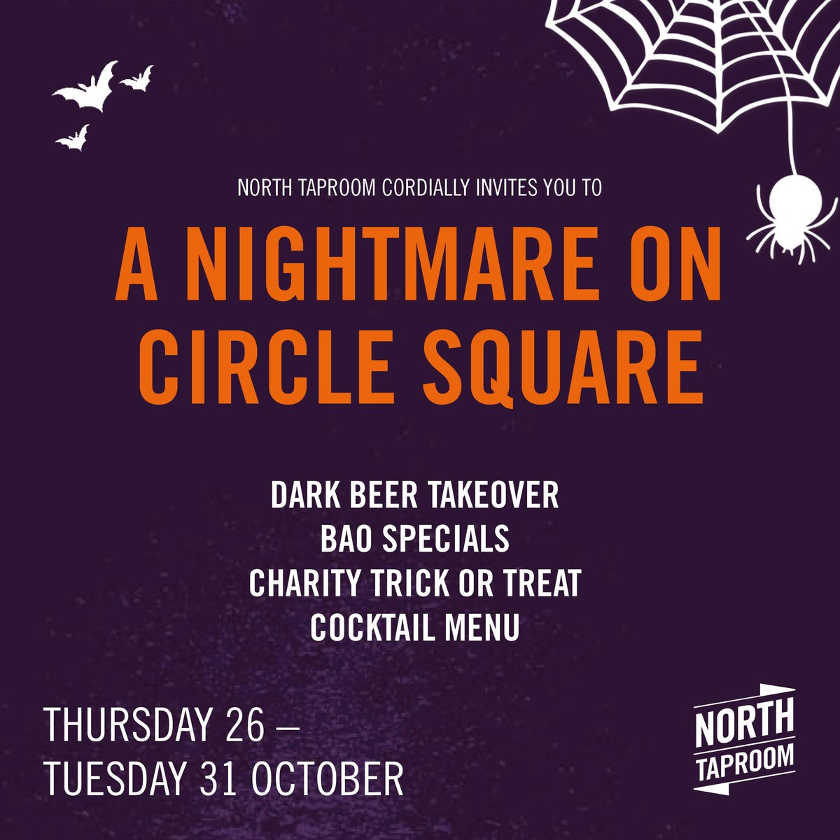 Experience spine-tingling chills with our exclusive Dark Beer Tap Takeover! 🍺 Join our candlelit Horror Film Club on Oct 29 for classic frights! Fancy Dress Encouraged - let the monsters out! 🧛‍♂️ Deliciously spooky bao bun specials await your taste buds!  #Halloween🦇👹