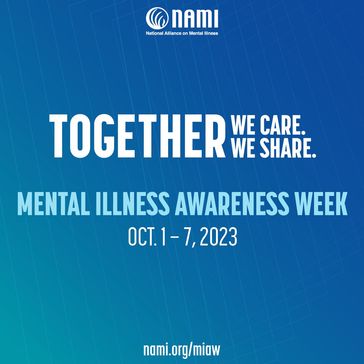 NAMICommunicate's tweet photo. Today kicks off #MentalIllnessAwarenessWeek &amp; we want to remind everyone that NAMI is here for you.  Learn more about our support groups, NEW NAMI Teen and Young Adult HelpLine &amp; more at https://t.co/OeafbUFJwA https://t.co/o3QrBs4vVx