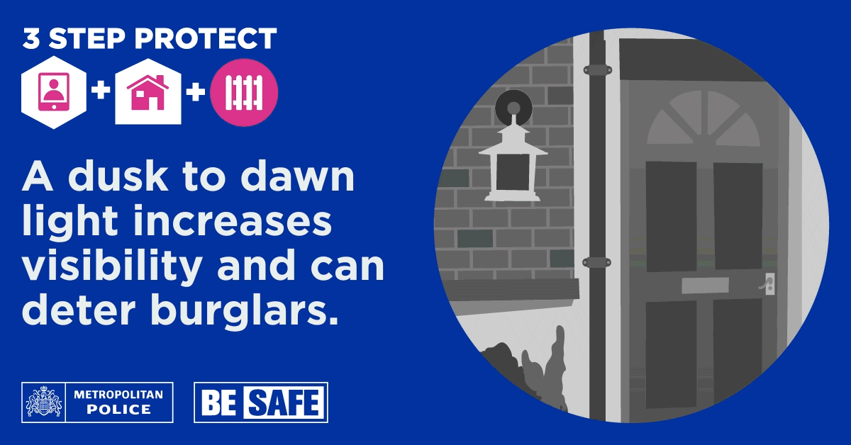 We paid a visit to a burglary victim on Frognal Ward today. It's important for us to say;
“Leaving a light on in a downstairs room, gives the impression that someone's at home. We are now facing shorter daytimes”
Comprehensive advice may be found at SecuredByDesign.com