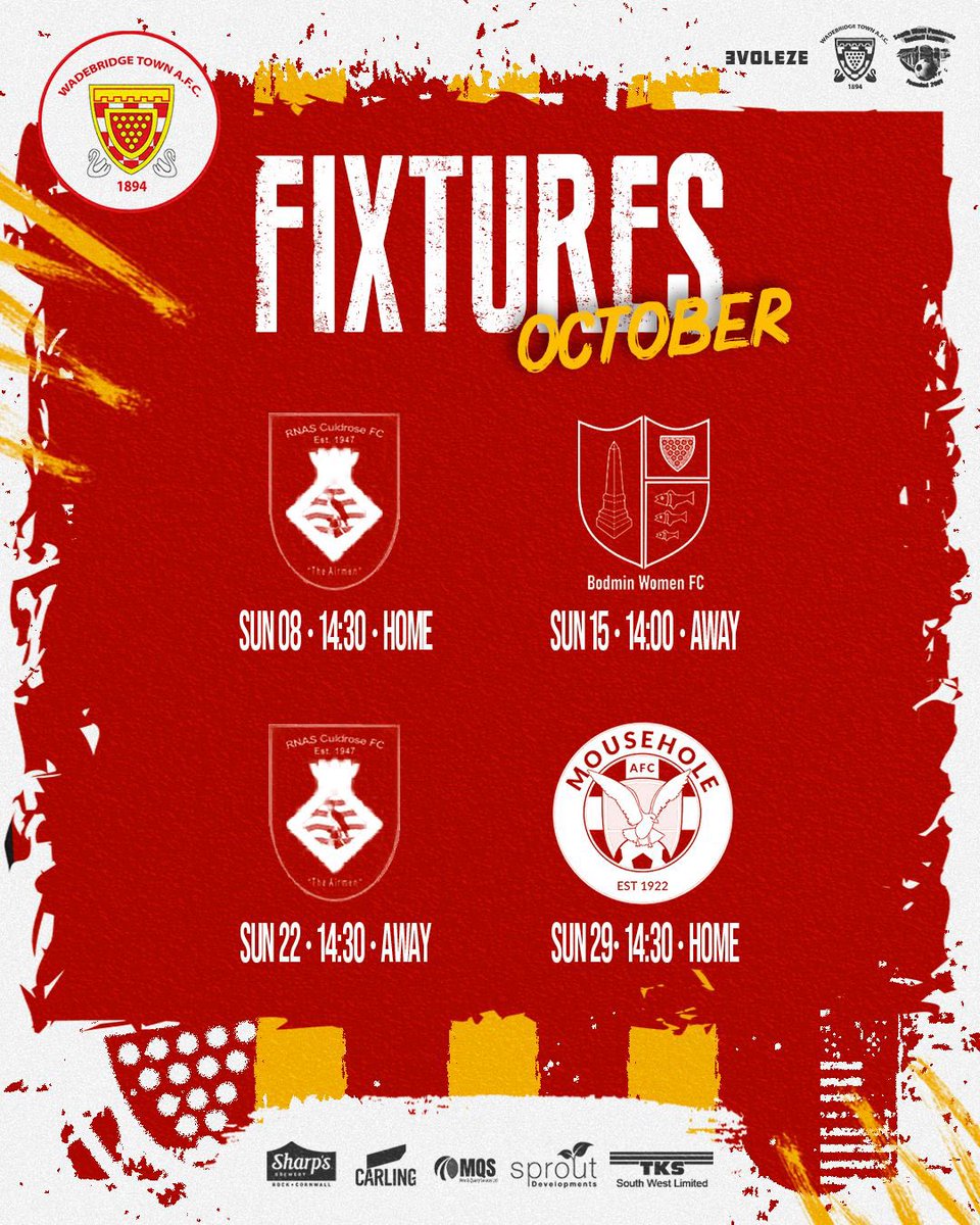 wadebridgelfc's tweet photo. October Fixtures 

Come along and support the team

As always the games are FREE ENTRY 

#wadebridge #womensfootball

@SWWFN @swsportsnews @evoleze @ImpetusFootball @TheCWFL @TalkingWoSo https://t.co/SaRLdz4vVC