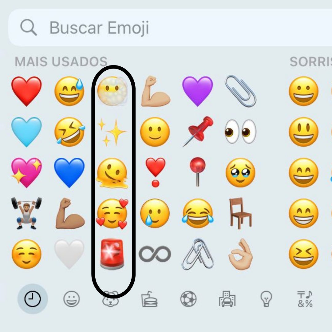 Sua fileira de emojis define seu cabelo agora👀
Eu: 😶‍🌫️✨🫠🥰🚨
