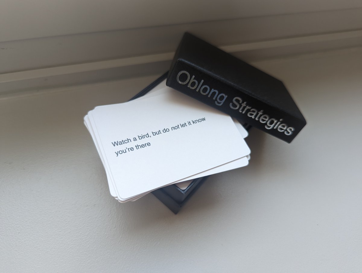 Oblong Strategies, my 'oblique strategies' parody deck, is now available for pre-order! stores.portmerch.com/landlady/