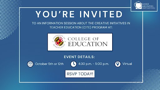 You know what’s #AACPSAwesome? Earning your elementary certification and a Master’s in Education (M.Ed.) at the same time! See how you can do it yourself by attending a <a href="/UMDCollegeofEd/">UMD College of Education</a> CITE Program Virtual Information Session. Register today: forms.gle/9cy9c1TqbgLivi…