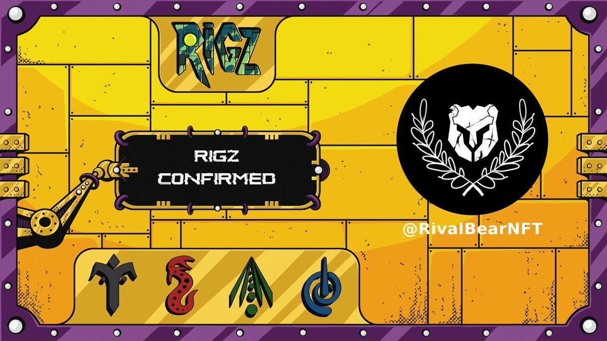 RIGZCONFIRMED's tweet image. RIGZ confirmed @RIGZNFTs 🎫
  
Welcome @RivalBearNFT 🤖
  
#RIGZCONFIRMED #onPolygon