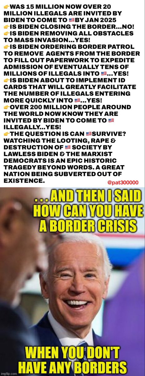 👉Remember when Trump wanted to end chain migration! This is where a immigrant can sponsor dozens of family members to come to 🇺🇸.  
👉Under Biden, the Marxist democrat party &amp; propaganda media you can expect the soon to come 20 million illegals to sponsor 10 more family or