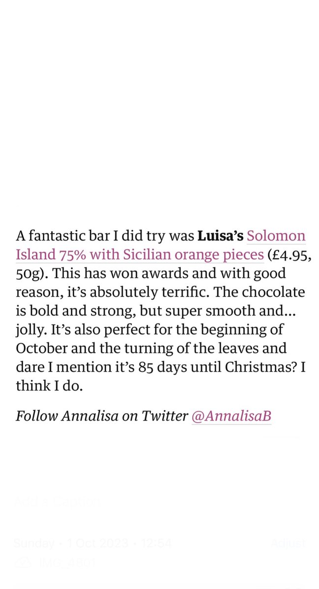 Luisa’s Vegan Chocolates (@luisasveganchoc) on Twitter photo Thank you lovely <a href="/AnnalisaB/">Annalisa Barbieri</a> for the mention. I must say this bar is becoming our signature and a gateway for many into the wonderful world of craft chocolate. Looking forward to sharing with all <a href="/VisitNotts/">Visit Nottinghamshire</a> 🍊🍫❤️ Thank you lovely <a href="/AnnalisaB/">Annalisa Barbieri</a> for the mention. I must say this bar is becoming our signature and a gateway for many into the wonderful world of craft chocolate. Looking forward to sharing with all <a href="/VisitNotts/">Visit Nottinghamshire</a> 🍊🍫❤️
