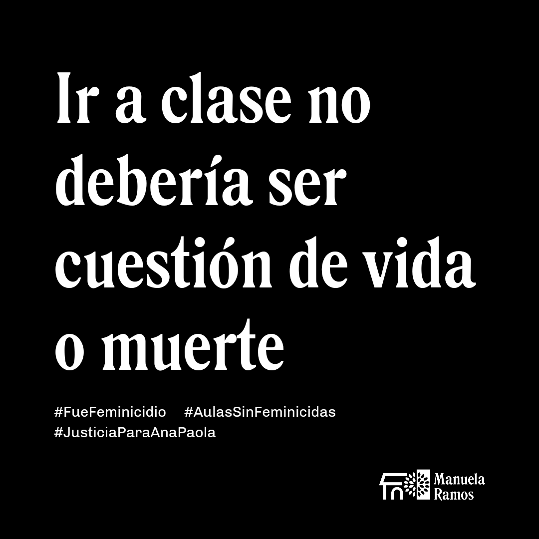 ManuelaRamos's tweet photo. Exigimos #JusticiaParaAnaPaola, exigimos también sentirnos seguras en nuestros centros de estudios.
#FueFeminicidio
#AulasSinFeminicidas https://t.co/YcJSiHQewp