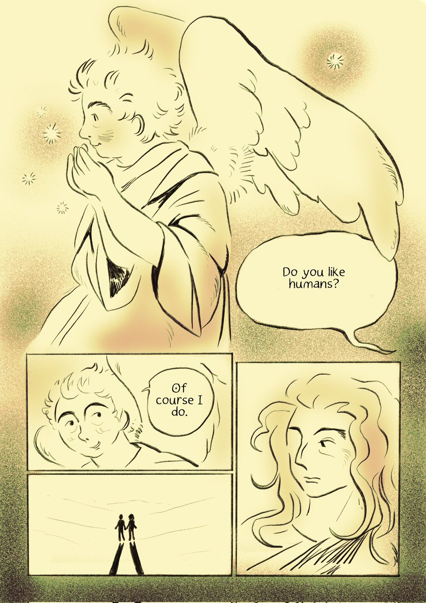 The 50+ pg #goodomens comic I drew in a month "Crowley and Aziraphale contemplate humanity, time, and dancing" links 2 read below ✴️🪽