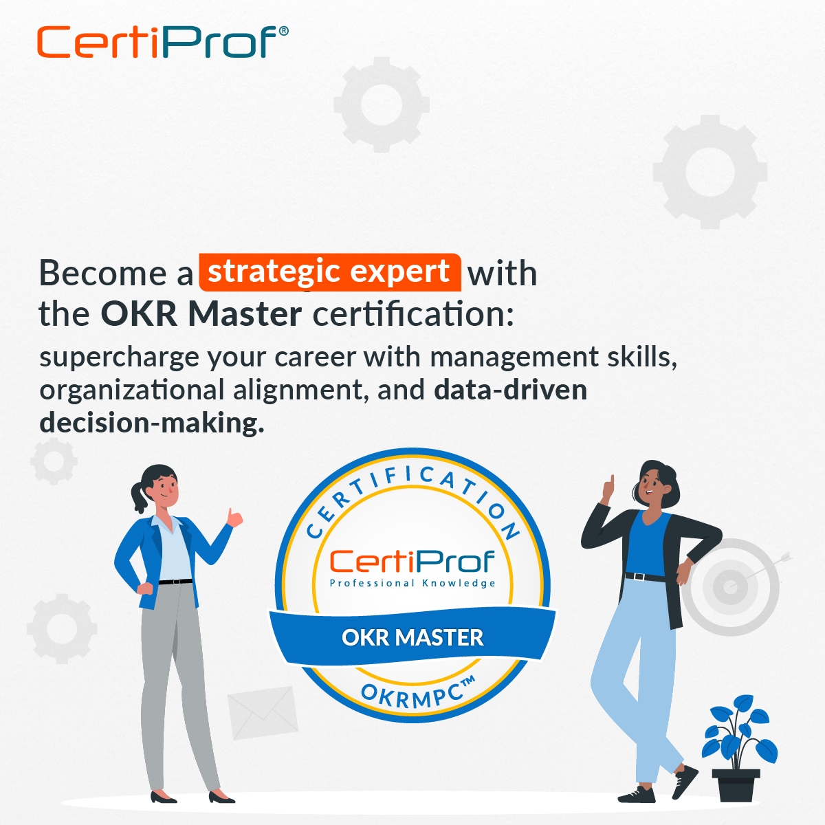We need an OKR Master!!

These are the demands that need to be met by experts who know how to apply and manage OKRs in organizational settings.

As a certified OKR master, you are ready to drive excellence in objective and key results management. Alignment, transparency, and