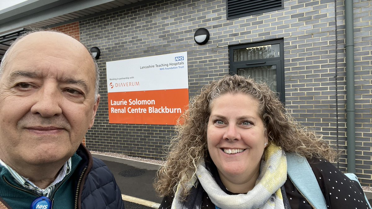 KidneyNW22's tweet photo. Libby & Rob on day one of #PREM23 and #KidneyBeam promotion. First stop the Kendal unit where thereβs great work on promoting nocturnal dialysis. Second stop at the lovely Laurie Solomon unit in Blackburn. Tomorrow itβs Manchester & Rochdale. Thanks to all for the warm welcome. https://t.co/qoKMNd4L58