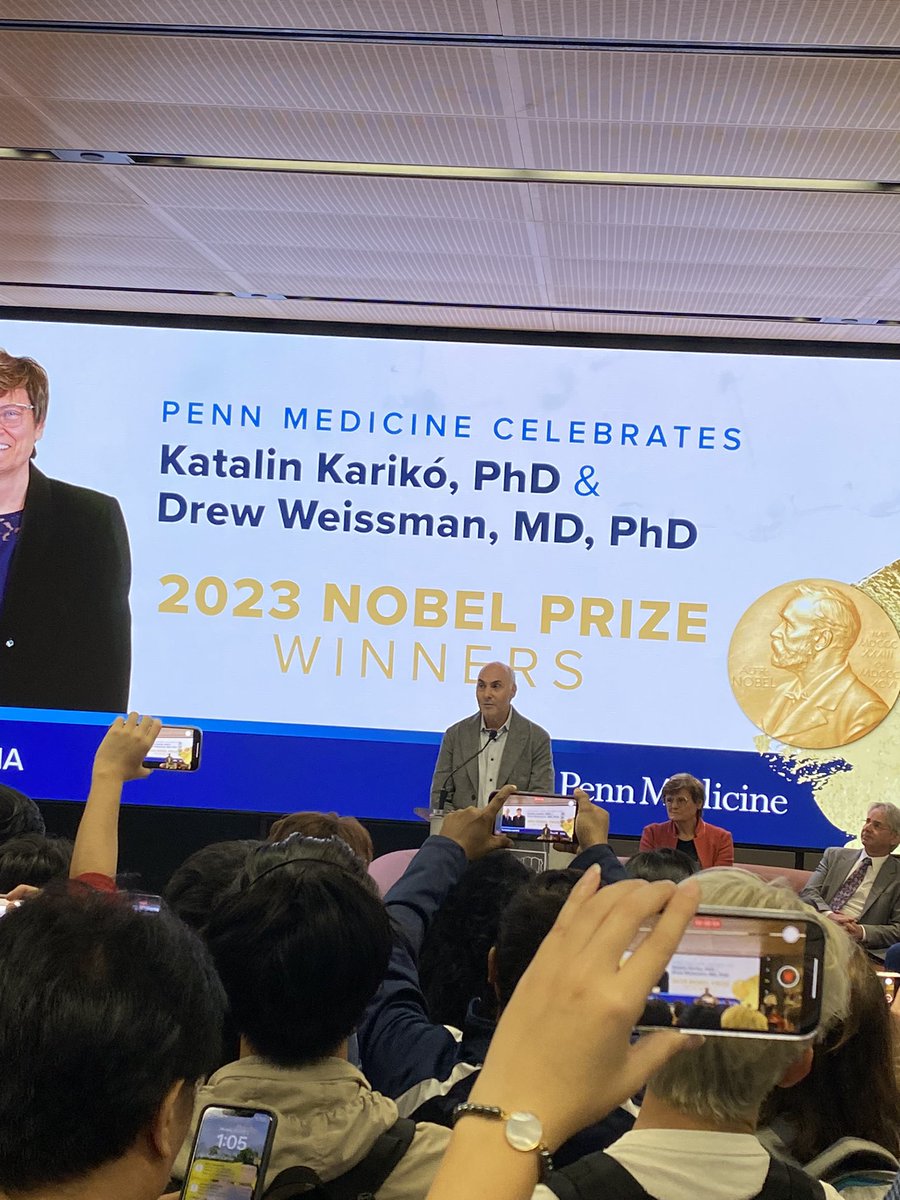 Ronan Lordan (@el_ronan) on Twitter photo <a href="/kkariko/">Katalin Kariko</a> & <a href="/WeissmanLab/">The Drew Weissman Lab</a> celebrating their <a href="/NobelPrize/">The Nobel Prize</a> achievement <a href="/PennMedicine/">Penn Medicine</a>. It’s not every day you can stroll to work and witness a Nobel Prize! 🥇 <a href="/kkariko/">Katalin Kariko</a> & <a href="/WeissmanLab/">The Drew Weissman Lab</a> celebrating their <a href="/NobelPrize/">The Nobel Prize</a> achievement <a href="/PennMedicine/">Penn Medicine</a>. It’s not every day you can stroll to work and witness a Nobel Prize! 🥇
