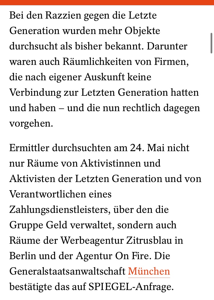 News: Bei den Razzien gegen die Letzte Generation gab es mehr Durchsuchungen als bekannt - und auch gegen Personen, die jede Verbindung mit der LG bestreiten, aber Kontakte zu FFF haben. 

spiegel.de/politik/deutsc…