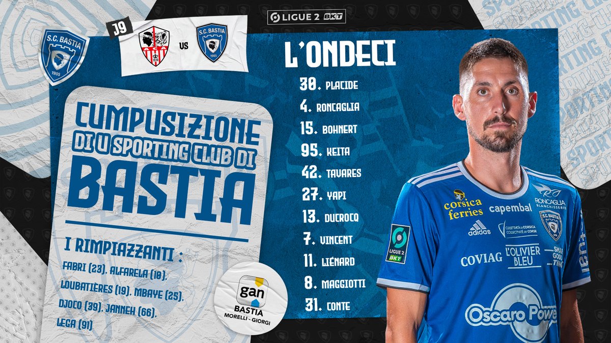 #ACASCB L'ondeci 🦁

Eccu a nostra cumpusizione per u derby di sta sera ! 👀