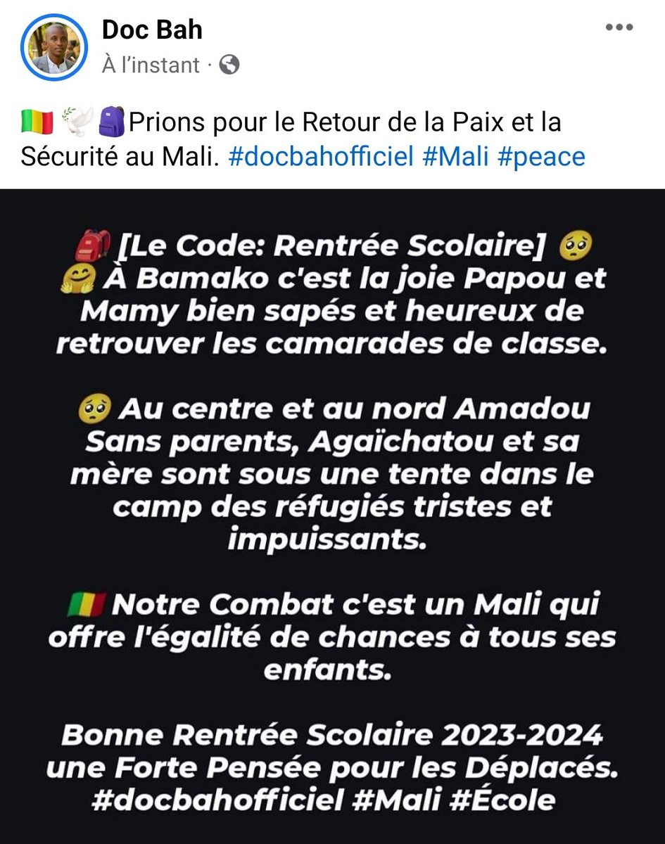 🇲🇱Prions pour le retour de la Paix et la sécurité au Mali. <a href="/PresidenceMali/">Presidence Mali</a> <a href="/ChoguelKMaiga/">Choguel Kokalla Maiga</a> <a href="/AbdoulayeDiop8/">Amb. Abdoulaye Diop</a> @Colonel_Maiga