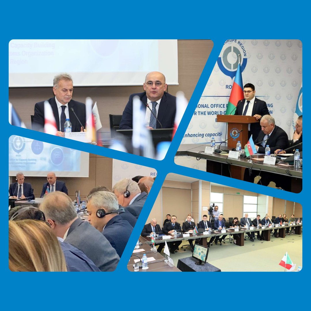 ROCB_Europe's tweet image. 🤝 Diplomatic attachés gathered at WCO's Baku office for customs cooperation. Emphasis on collaboration, customs practices, and visionary leadership. Strengthening customs ties for the future. 🌍🤝 #CustomsCooperation #WCO #DiplomaticTies