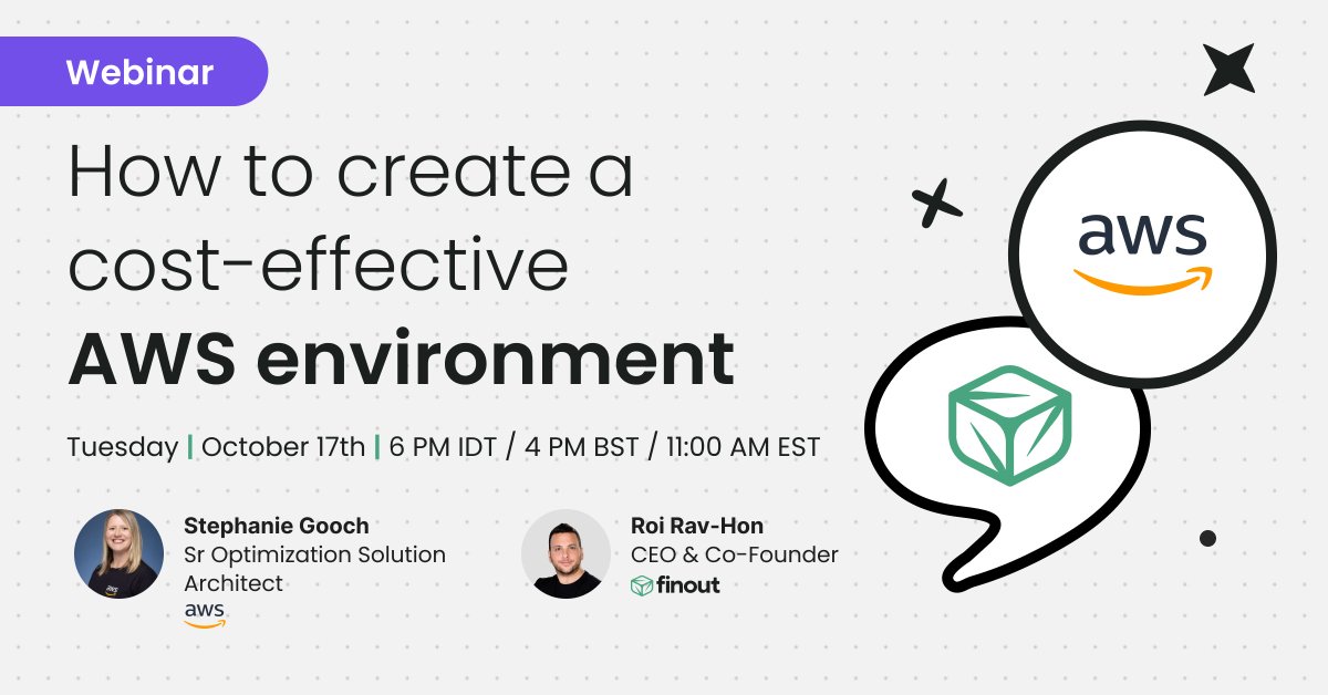 Finout (@finout_io) on Twitter photo Ever wondered how to optimize your AWS environment without losing efficiency?
Join us for an exciting webinar with @awssteph from AWS, alongside our CEO, <a href="/roiravhon/">Roi Rav-Hon</a>. Discover how to create and maintain a cost-effective AWS environment.
Sign up now-shorturl.at/ijzKU Ever wondered how to optimize your AWS environment without losing efficiency?
Join us for an exciting webinar with @awssteph from AWS, alongside our CEO, <a href="/roiravhon/">Roi Rav-Hon</a>. Discover how to create and maintain a cost-effective AWS environment.
Sign up now-shorturl.at/ijzKU