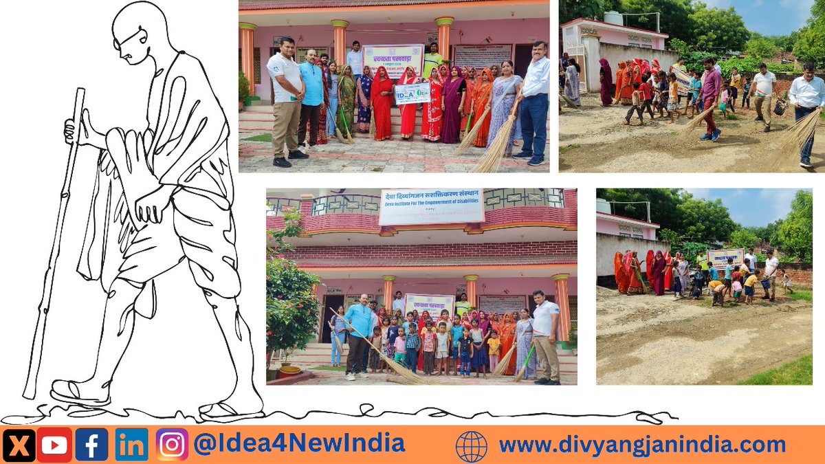 On this #GandhiJayanti, Team IDEA and our #entrepreneurs with #disabilities engaged in #SwachhataHiSeva Campaign in Varanasi and participated in cleaning the surrounding environment of #Divyangjan SPOKE Centre. #GandhiJi #2October #ShastriJi #Idea #disability