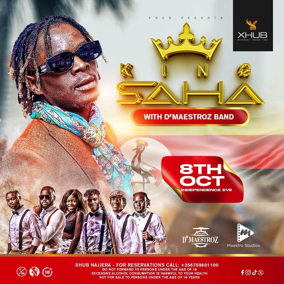 Xhub_bar's tweet photo. Get ready for the independence Eve special at your favorite hug out and chill spot 😉 ✨🎊 Xhub Najjera the place to be with the one and only King SaHa..Mark the dates don't be left out.✨.
#kingsaha_ug
#dmaestrozband
#Independenceeve
#8thOct https://t.co/tYzMcFNTd7
