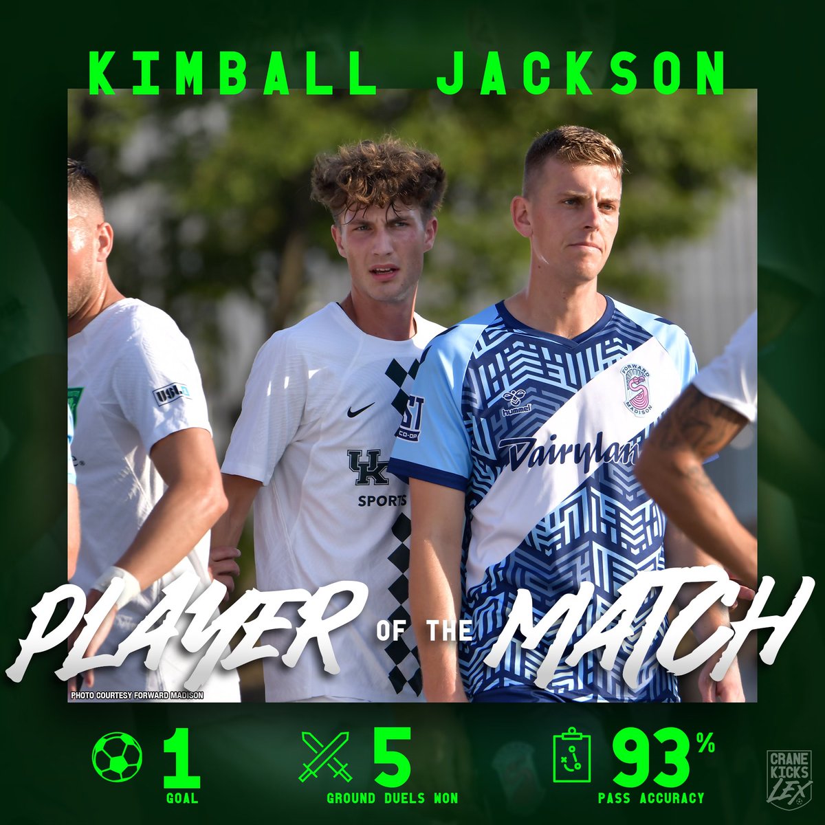 💯 % on Tackles 💯 % on Ground Duels 💯 % on Dribbles 💯 % on Long Balls AND a first pro goal for the youngest goal scorer in LSC history! It’s obvious why @LouKimball earned 74% of the fan vote to crown him your @LexSporting POTM from our game against the Mingos! #LexGo