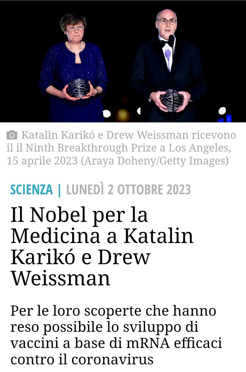 MARIACL551's tweet image. Non sapevo che chi delinque venisse anche premiato..
🤔🙄
#2ottobre 
#Nobel 
#vacc