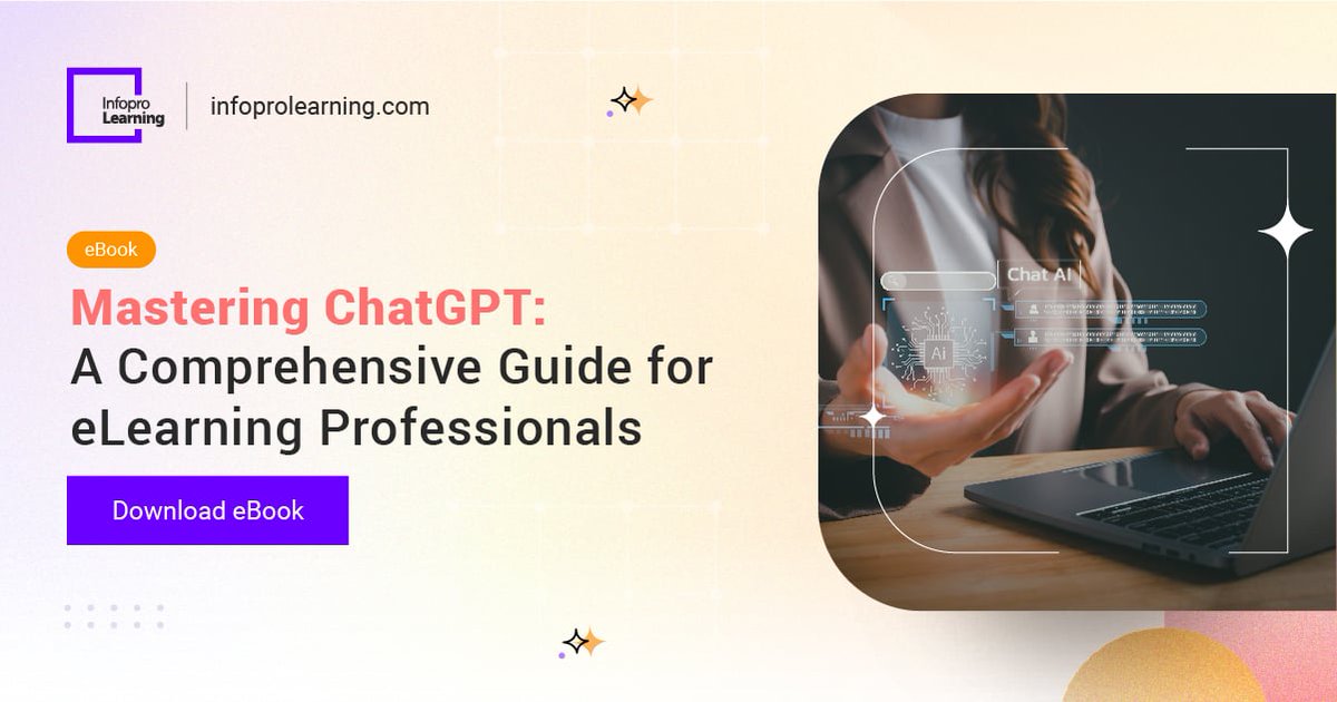 InfoproLearning's tweet photo. Ready to become a pro at eLearning with ChatGPT? Our comprehensive guide has everything you need to know about this game-changing AI technology.  https://t.co/7yfBB9KUvE

#infoprolearning #unlockpotential #chatgpt #chatgptpro #generativeai #aitraining #eBook https://t.co/ulpZj7l7aG
