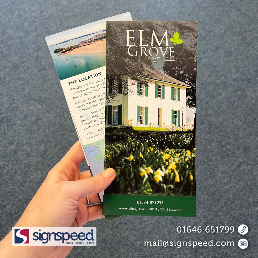 New Tri-Fold Leaflets for Elm Grove Country House 🌿 #shoplocal #supportlocal #signsdesignprint #leafletprinting #leaflets #brochures #flyers #printingpembrokeshire #elmgrove #pembs