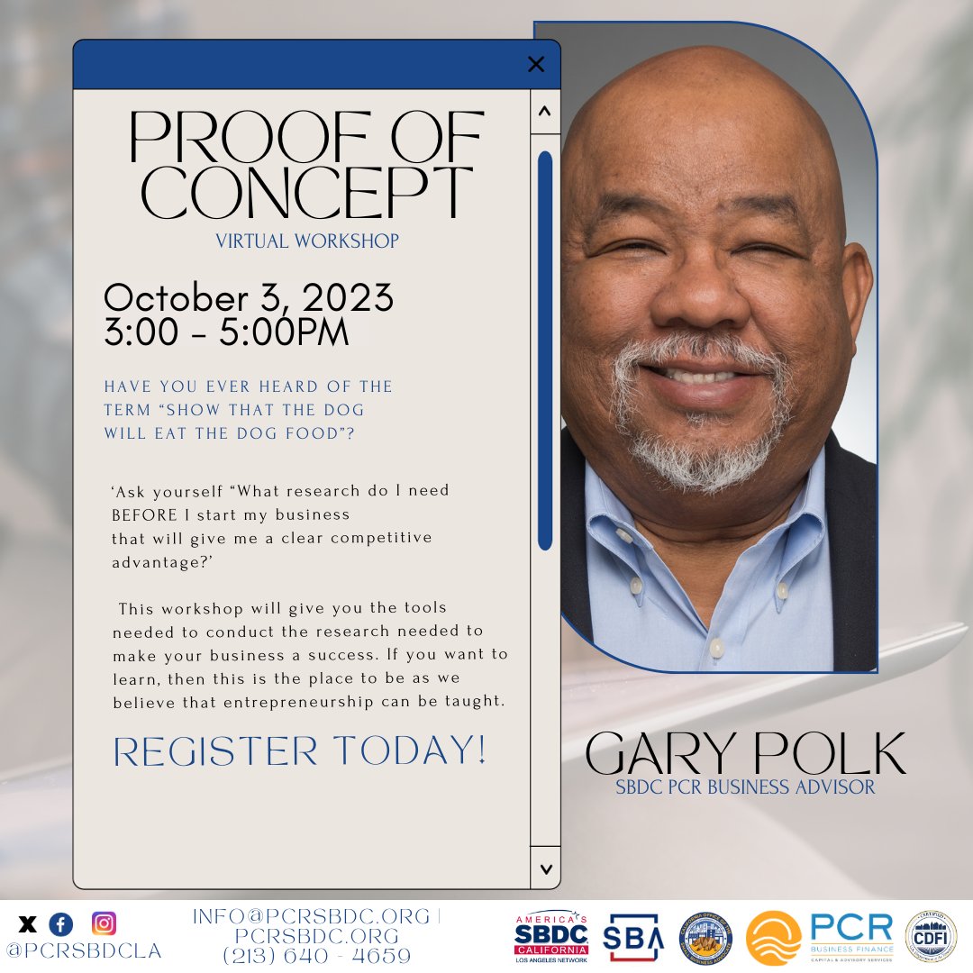 Free Webinar: PROOF OF CONCEPT
Oct 3 @ 3PM
KNOWLEDGE IS POWER!  Do you know the answers to the following questions?  If not, you should attend this webinar and get the knowledge in the answers to these key questions.
Join us bit.ly/3ZN9xOF