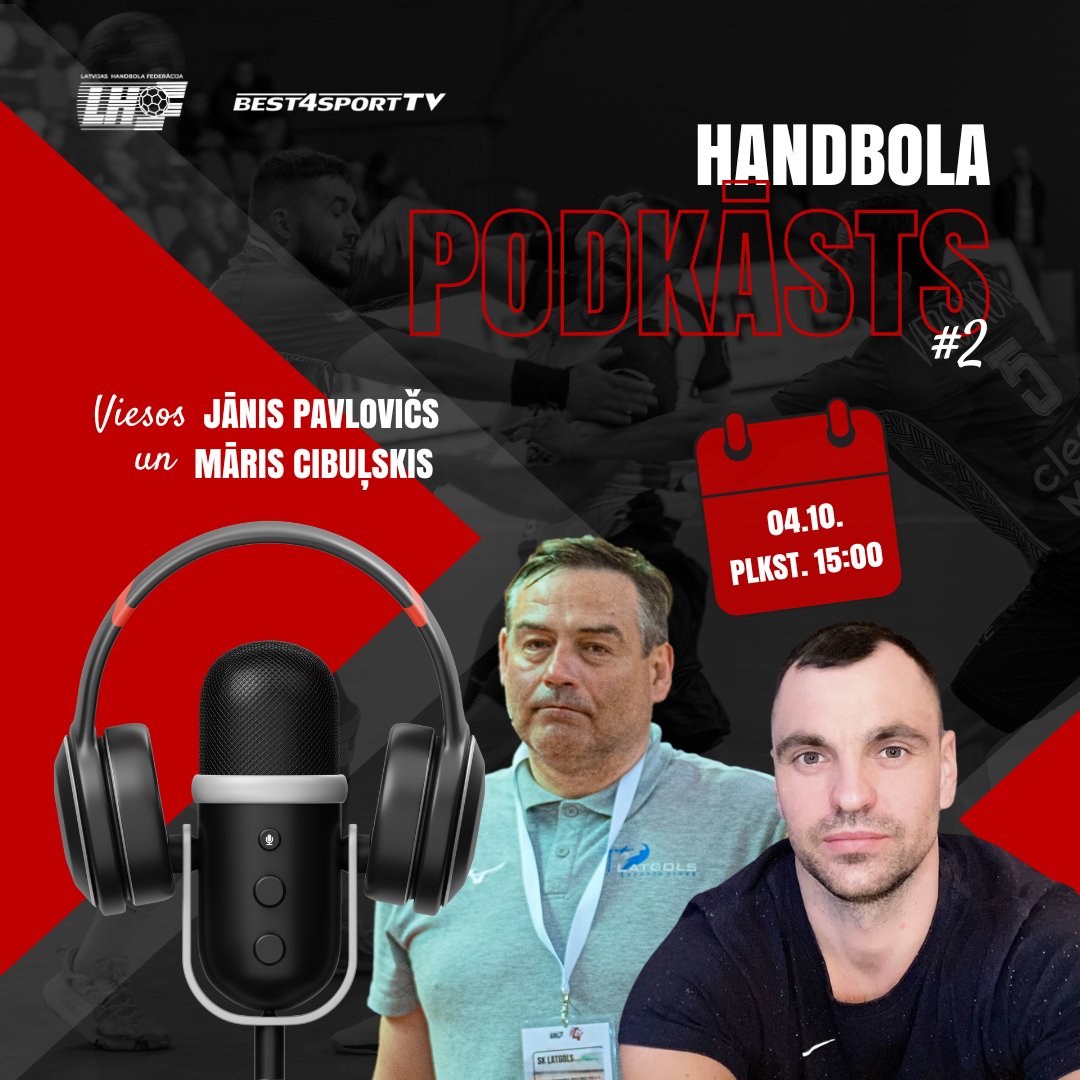 #HandbolaPodkāsts 3. sezonas 2. sērijai pieslēgsies Latvijas nacionālās sieviešu izlases galvenais treneris Māris Cibuļskis un izlašu menedžeris Jānis Pavlovičs 🎧🤝 

Uz tikšanos trešdien Best4Sport.TV kanālā plkst. 15:00! 👋