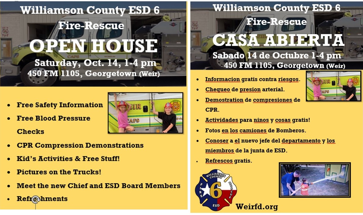 Less than two weeks away. Looking forward to see you there! #weirtxfire #WCESD6 #firesafety #weirtx