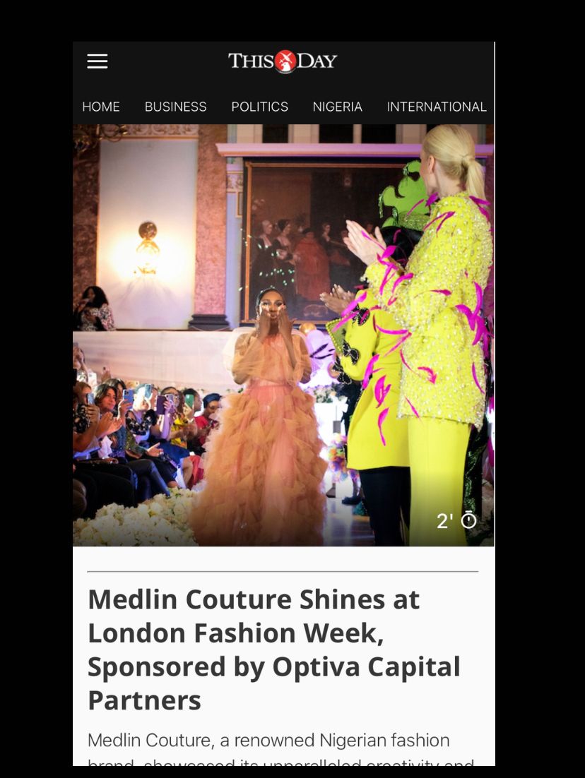 TheOnlineBigBro's tweet photo. Medlin Couture brought the true essence of my great Nation Nigeria 🇳🇬 to the global stage at the @LondonFashionWk held on the 19th of September, 2023.

Big Shout-out to @Optivacp for making this possible. Thank you 🫶🏾

What a dazzling elegant work of art 🥰✨ #MedlinXOptiva https://t.co/u0xs4g2Nlt