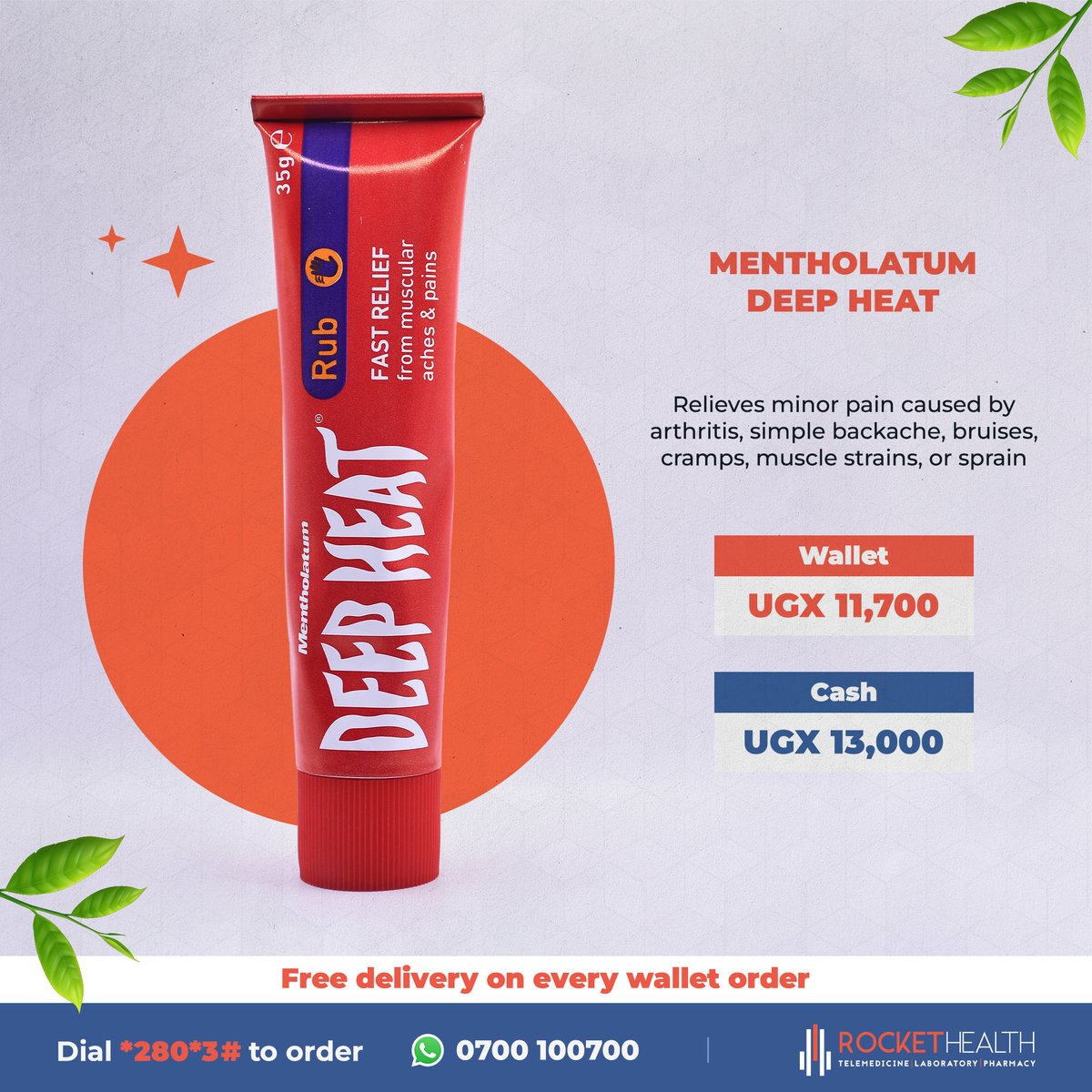 RocketHealthUG's tweet photo. The new month is a new opportunity to prioritize your health and wellness!💪🏼

Enjoy discounts &amp; FREE delivery on all #RocketHealthWallet orders.

To order, dial *280*3# or click https://t.co/a8RbxhRNhY https://t.co/m85fVhOJGd
