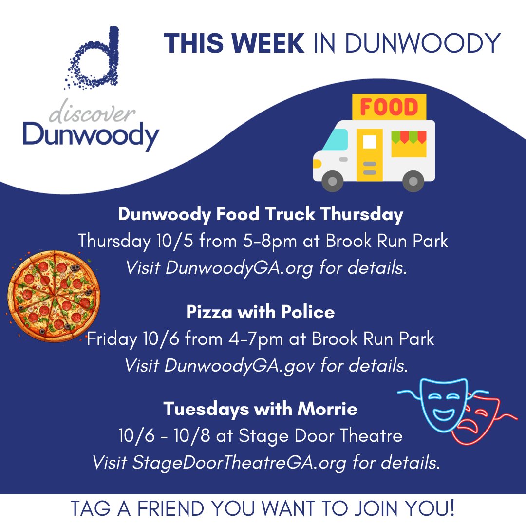 VisitDunwoody's tweet photo. ๐ Looking at this new week in #Dunwoody with all the heart eyes! ๐ We can't wait to jump into October in our beautiful city.
Where will we see you around town this week? ๐ ๐
#DiscoverDunwoody #DunwoodyGA #PerimeterAtlanta #AtlantaFamily #AtlArt #AtlMusic https://t.co/hzZbfjn7Em