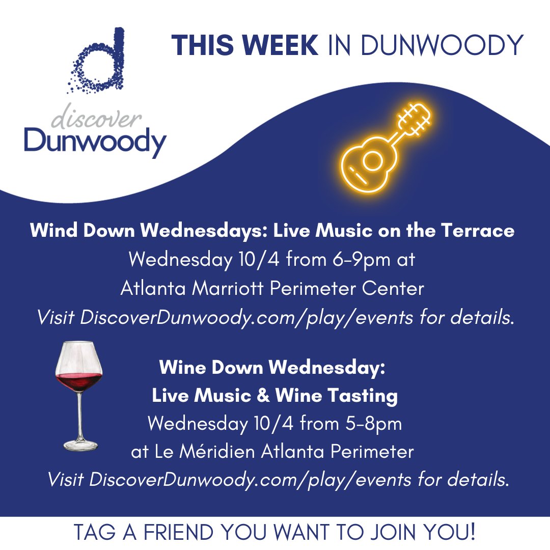 VisitDunwoody's tweet photo. ๐ Looking at this new week in #Dunwoody with all the heart eyes! ๐ We can't wait to jump into October in our beautiful city.
Where will we see you around town this week? ๐ ๐
#DiscoverDunwoody #DunwoodyGA #PerimeterAtlanta #AtlantaFamily #AtlArt #AtlMusic https://t.co/hzZbfjn7Em