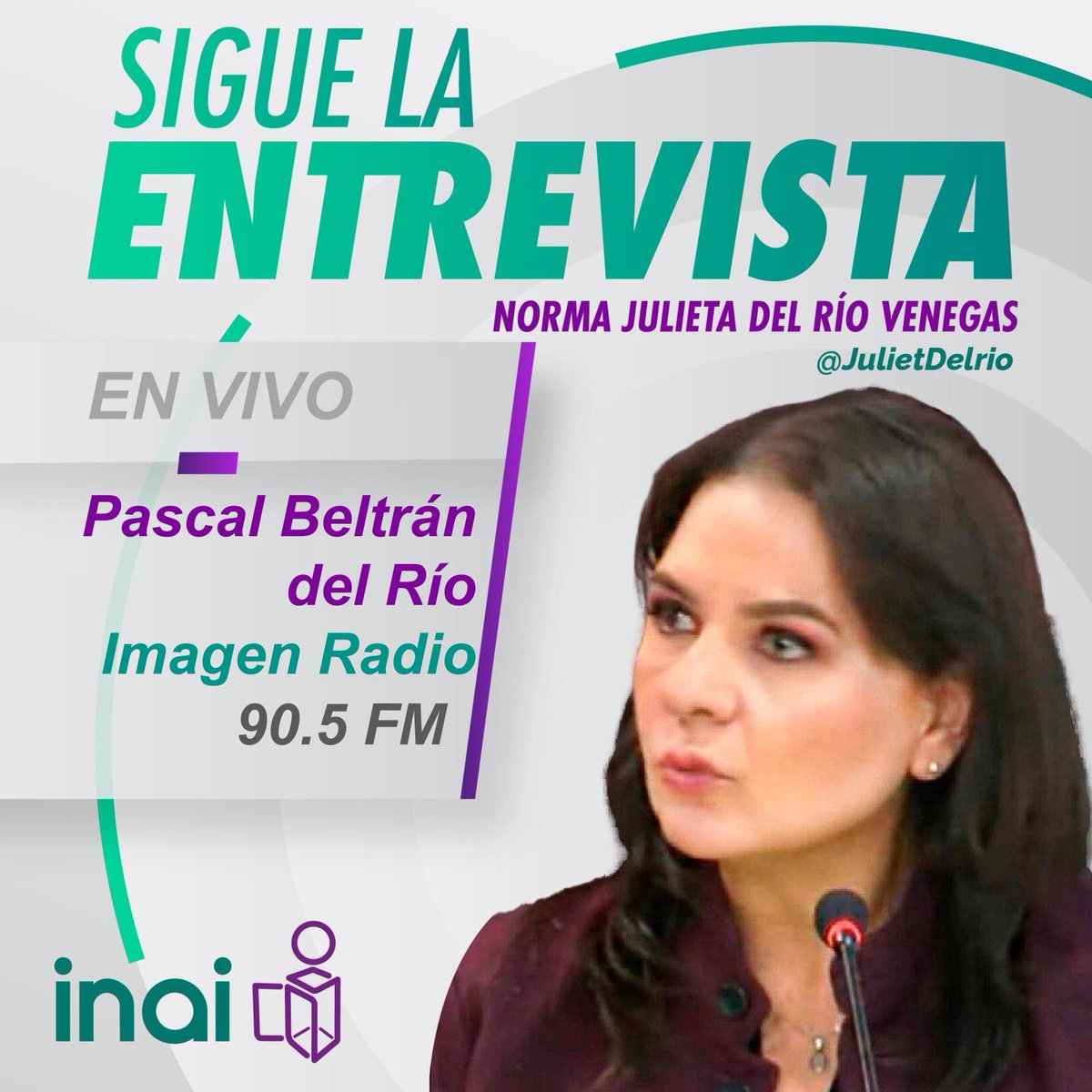 INAImexico's tweet photo. 📌🎙 Escucha la entrevista de la comisionada @JulietDelrio con @beltrandelrio en @Imagen_Mx
 
📻Síguela #EnVivo 👉🏻https://t.co/DMzjVaBwkB https://t.co/7kjZOR34Zc