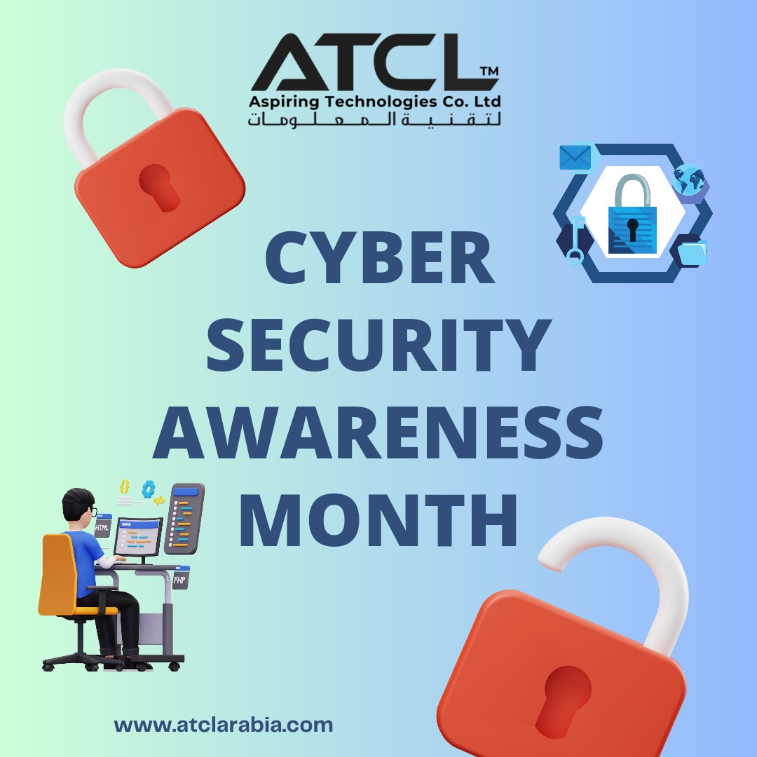 ATCLARABIA's tweet image. 🌐 October is #CyberSecurityAwarenessMonth! At @ATCLARABIA, we&apos;re committed to fostering a cyber-resilient culture. Let&apos;s empower our teams with insights and best practices. Together, we strengthen the digital fabric. 🔐💙 #TeamSecurity 🚀