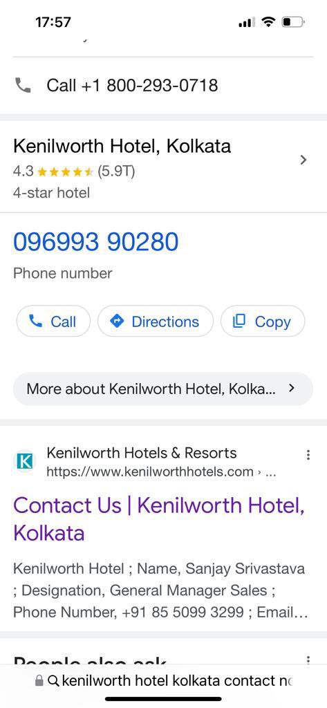 Mumbaiguru's tweet photo. @Paytmcare @Paytm @GoogleIndia tried to book Kenilworth Hotel Kolkata and got a fraud number on google, a fraud @HDFC_Bank account and Kenilworth hotel on Paytm 
We Lost ₹18000 help .. #cybercrime #fraud please RT https://t.co/7MFEH4o5JL