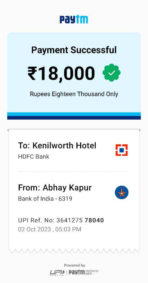 Mumbaiguru's tweet photo. @Paytmcare @Paytm @GoogleIndia tried to book Kenilworth Hotel Kolkata and got a fraud number on google, a fraud @HDFC_Bank account and Kenilworth hotel on Paytm 
We Lost ₹18000 help .. #cybercrime #fraud please RT https://t.co/7MFEH4o5JL