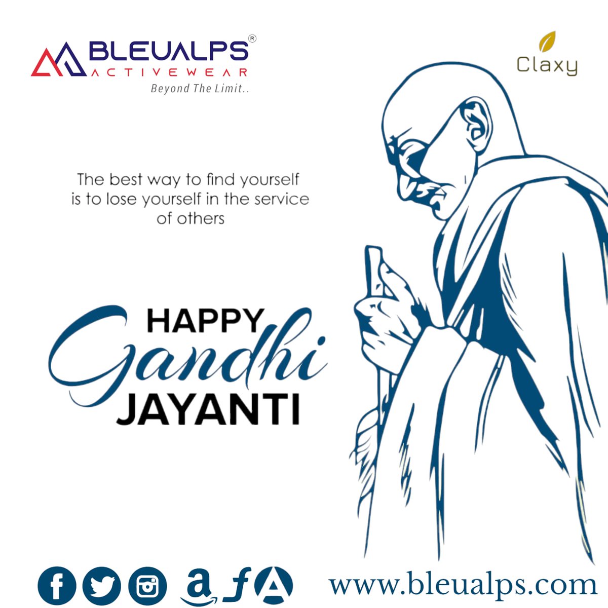 bleualps's tweet photo. Happy Gandhi Jayanti

Shop online https://t.co/u87KI02YYa

#bleualps #Claxy #Activewear https://t.co/VbG65gTkWI