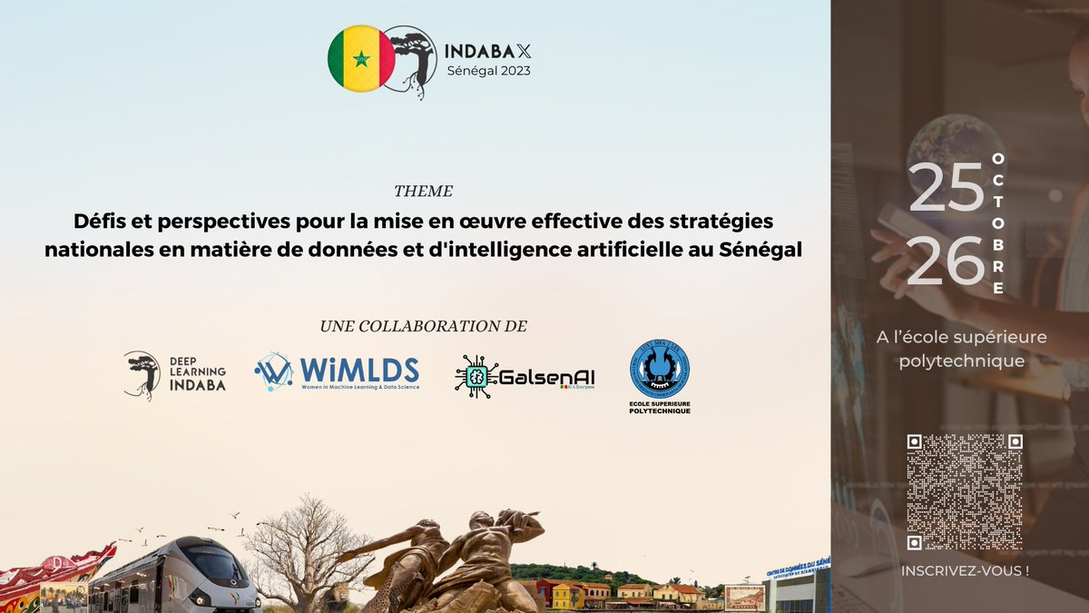 📢 Rejoignez-nous à la conférence IndabaX Sénégal 2023 à l’ESP !

L’<a href="/esp_dakar/">ESP Dakar</a> , en collaboration avec <a href="/galsenai/">GalsenAI</a>  et  <a href="/WiMLDS_Dakar/">WiMLDS Dakar</a> , vous invite à la conférence IndabaX Sénégal 2023.

📅: 25 &amp; 26 octobre
📍  : Ecole Supérieure Polytechnique de Dakar

[1/5] #IndabaXSenegal2023