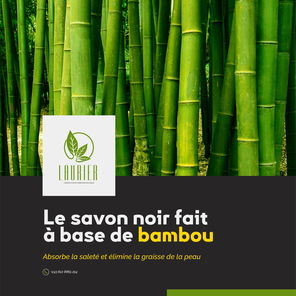 #TeamLaurierKin, riche en calcium, le bambou permet de lutter contre le vieillissement cutané. Ses particules poreuses épongent le sébum en excès sur la peau.