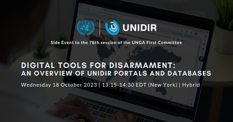 UNIDIR's tweet photo. 📢 Explore UNIDIR's digital tools bolstering policy, trust, & cooperation in tech governance across cyber security, AI, space security, and biological disarmament! 💻🛠️🌐
🗓️ 18 Oct 2023
🕞 13h15-14h30 EDT
📍 Hybrid: CR 6, UNHQ, NYC & online
#UNGA78 #FirstCommitte